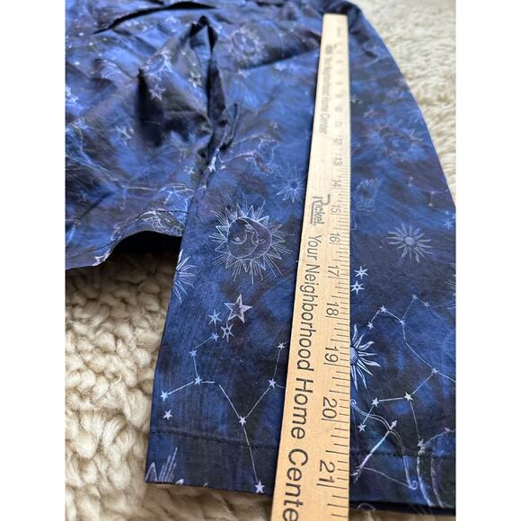 Johnny was BEJEWEL SLEEP pajamas Shirt blue castellation cotton button up xl - Picture 10 of 16